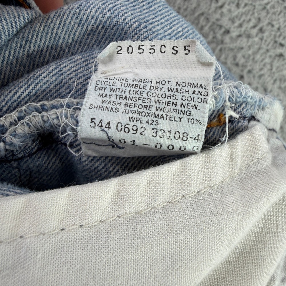 Vintage Levi's 501 Jeans Mens 36x34 Blue 90s Made in USA Custom Knee Patch Denim - Picture 8 of 11